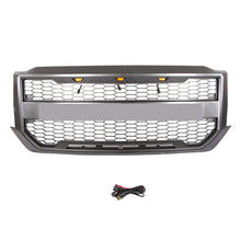 Load image into Gallery viewer, Front Grille For 2016-2018 Chevrolet Silverado 1500 Bumper Grills Grill Cover W/3 LED Light Black