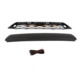 Front Grille For 2014-2019 Toyota 4Runner Bumper Grills Grill Cover W/4 LED Light Black