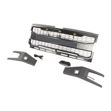Load image into Gallery viewer, Front Grille For 2019 Chevrolet Silverado 1500 Bumper Grills Grill Cover W/3 LED Lights Black