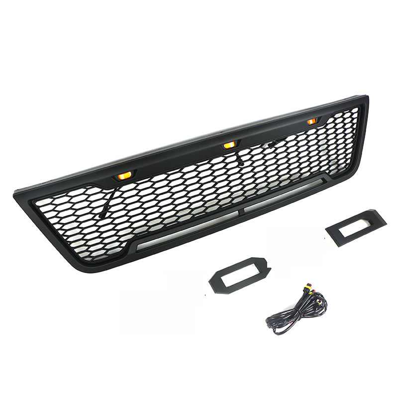 Front Grille For 2003 2004 2005 2006 2007 Ford E150 E250 E350 Bumper Grilles Grill W/3 Lights Black