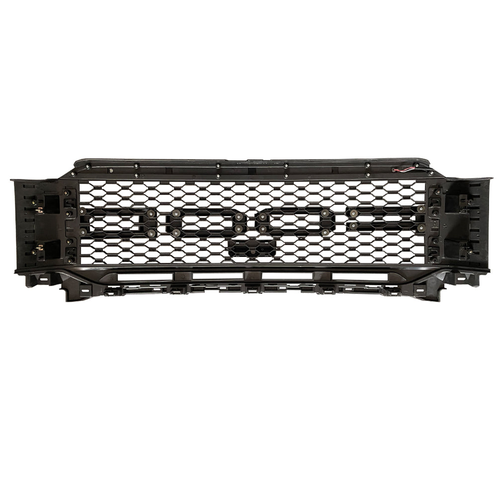 Front Grille for 2021 Ford F150 Bumper Grill Mesh Grilles Cover W/5 LED Lights