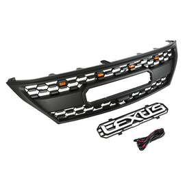 Front Grille For 2008 2009 2010 2011 2012 Lexus LX570 Front Center Mesh Grill Cover With 4 LED Lights Black