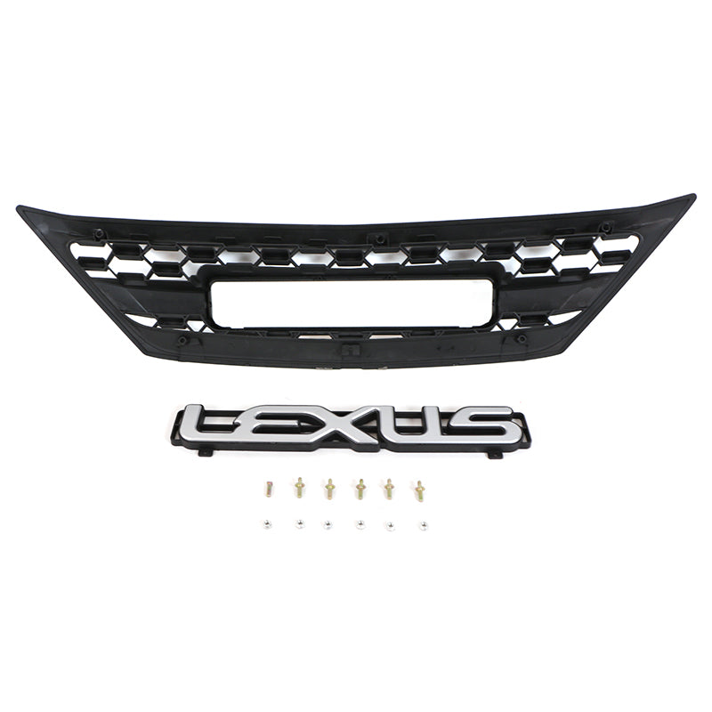 For 1999 2000 2001 2002 2003 Lexus RX270 300 330 350 400 450 Front Grille Front Center Mesh Grille Grill Cover With 4 LED Lights Black