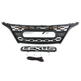 For 2009 2010 2011 2012 Lexus RX270 300 330 350 400 450 Front Grille Front Center Mesh Grille Grill Cover With 4 LED Lights Black