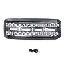 Load image into Gallery viewer, Front Grille For 2005 2006 2007 Ford F250 F350 F450 Front Bumper Super Duty Grilles Grill With 3 Led Lights Black