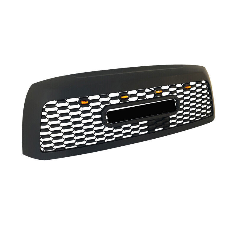 Front Grille For 2010 2011 2012 2013 2014 2015 2016 2017 2018 Toyota Sequoia TRD Bumper Grilles Replacement Grill With 4 Led Lights Black