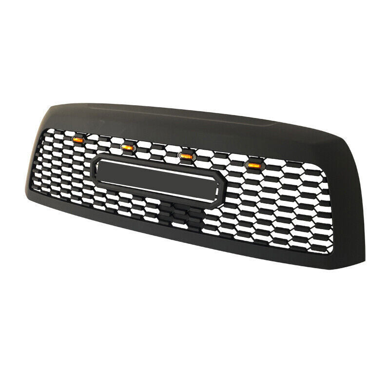 Front Grille For 2010 2011 2012 2013 2014 2015 2016 2017 2018 Toyota Sequoia TRD Bumper Grilles Replacement Grill With 4 Led Lights Black